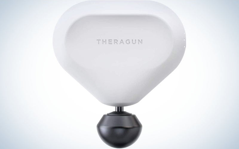 White Theragun Mini on a white background.