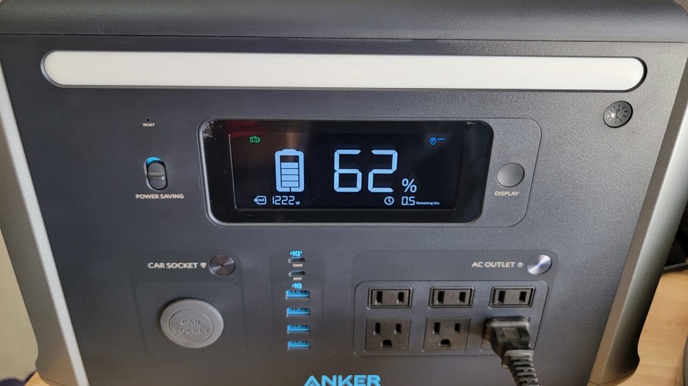 Anker 757 PowerHouse using 1222Watts of power