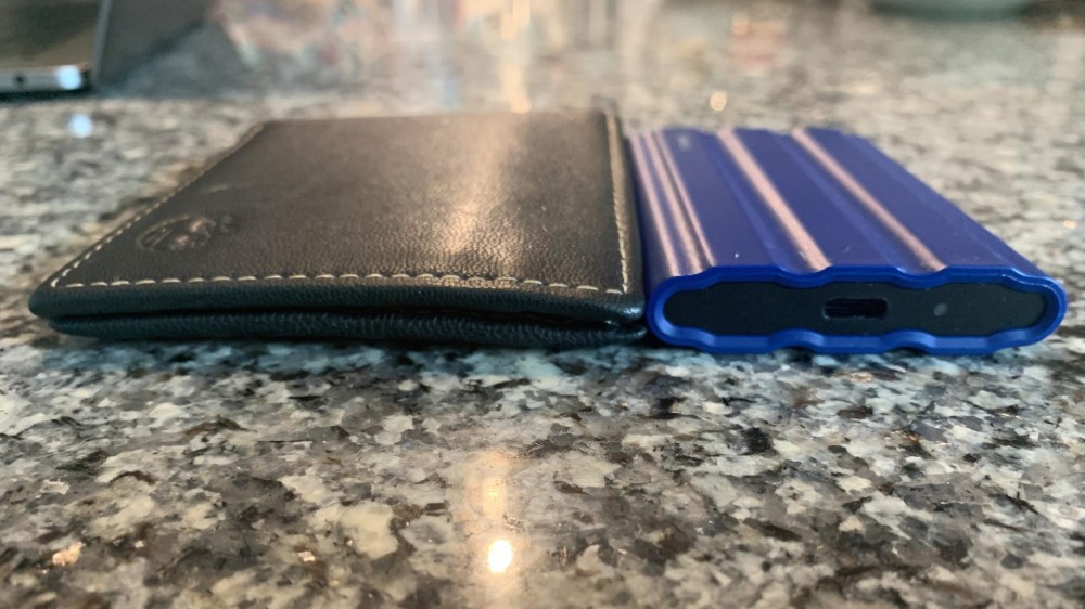 T7 Shield next to wallet